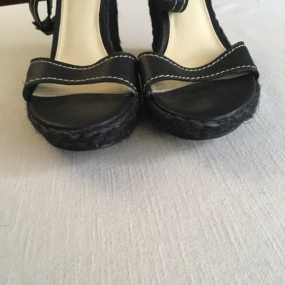 Via Spiga Espadrille Wedge Leather Sandals Black - Picture 6 of 12